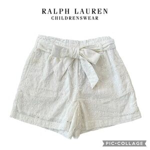 Polo Ralph Lauren girls white floral eyelet shorts size 5 NWT $50